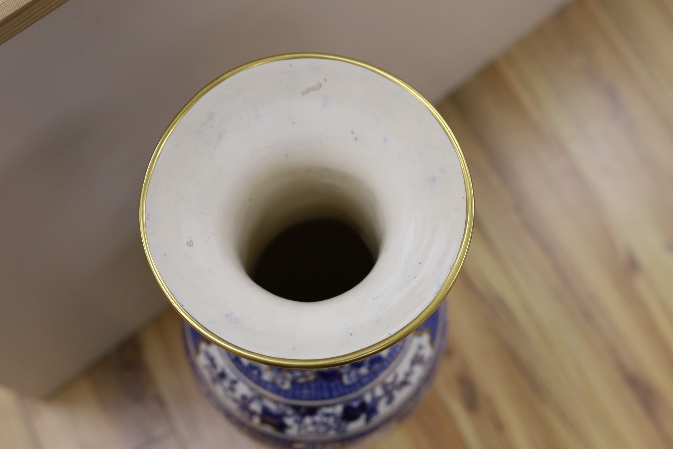 A Large Rorstrand chinoiserie baluster vase, 70cm tall